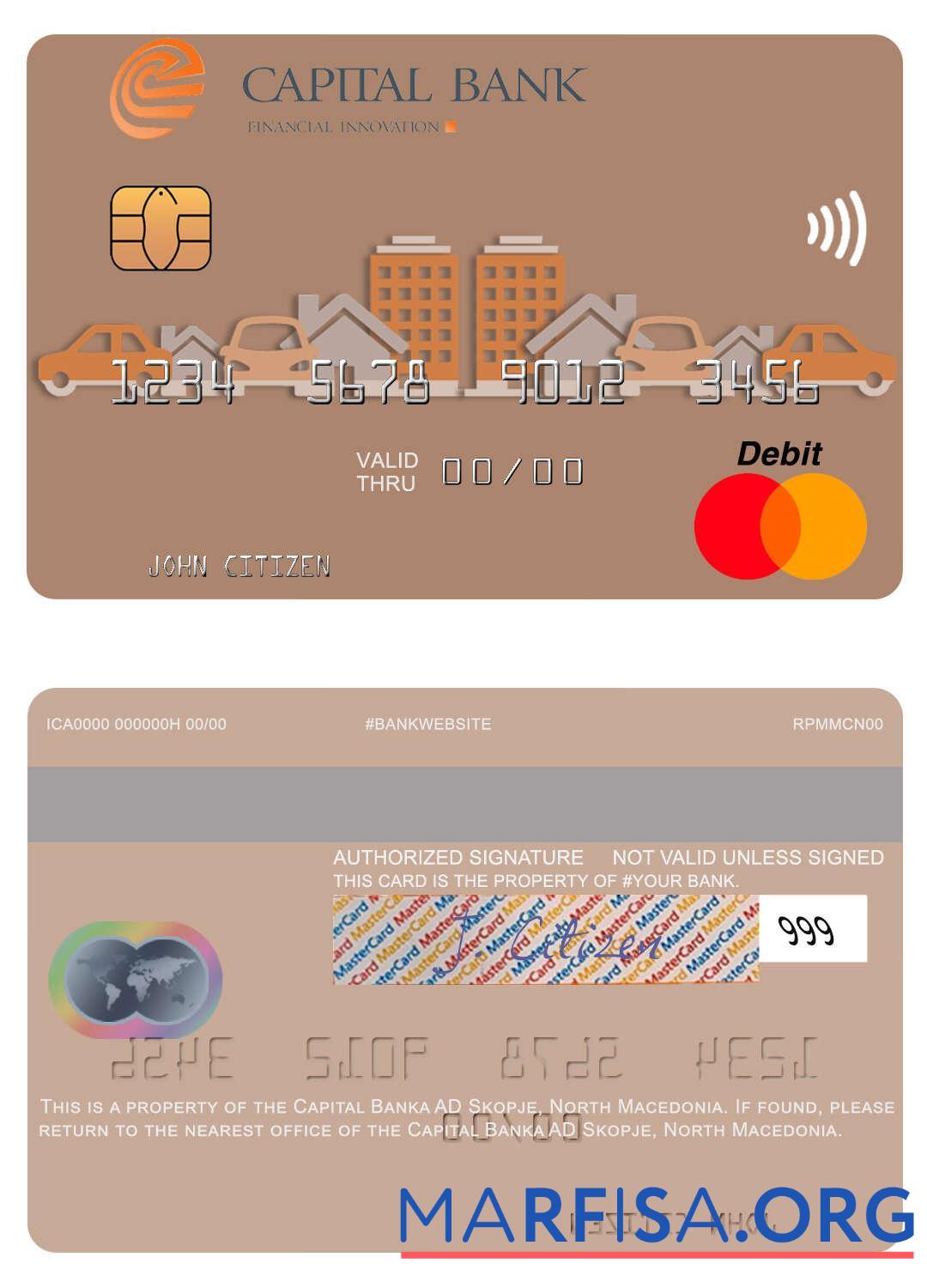 Realistic North Macedonia Capital Banka AD Skopje mastercard example